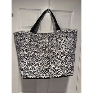 SCOUT Weekender Tote Bag 21" Quilted Black Knight Damask Pattern. Discontinued.